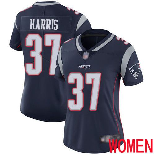 New England Patriots Football #37 Vapor Limited Navy Blue Women Damien Harris Home NFL Jersey